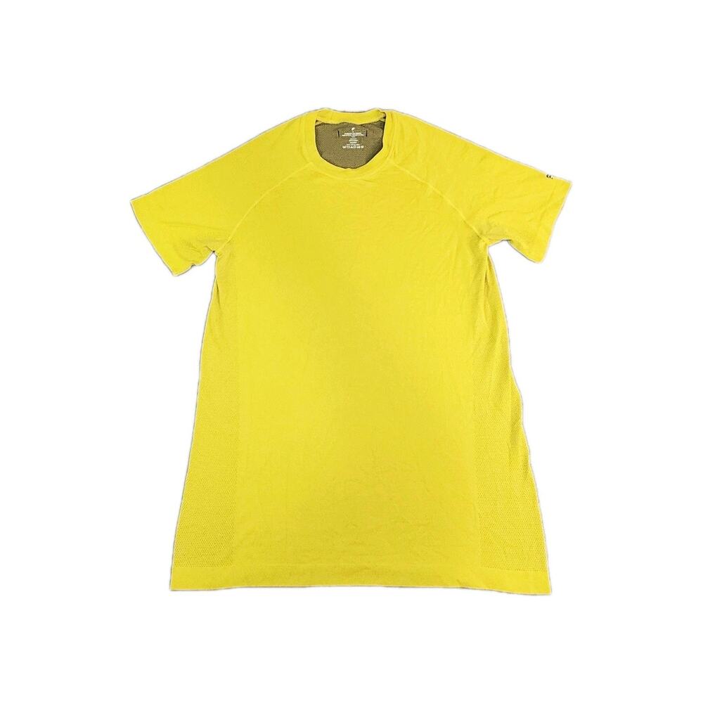 Fabletics Men’s Sz M Training Activewear Workout Quick Dry Tee Mustard Yellow 15